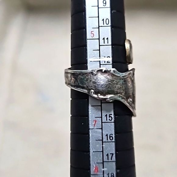 Antique 1847 Rogers Bros Sterling Silver Floral Bypass Spoon Ring - Picture 7 of 8